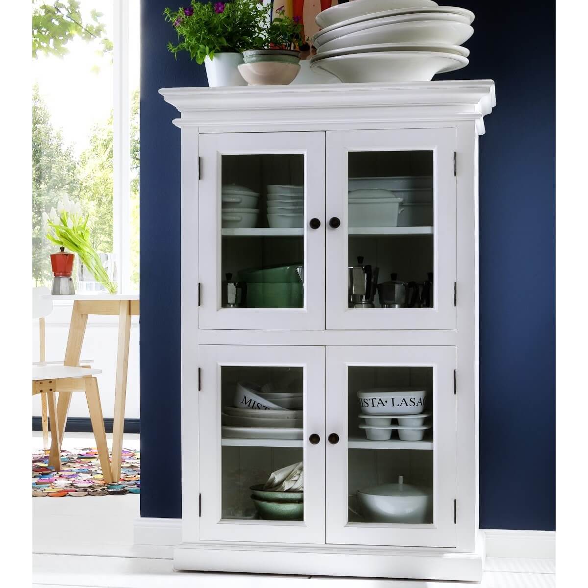 Classic Cabinet 4 Glass Doors 4 Shelves