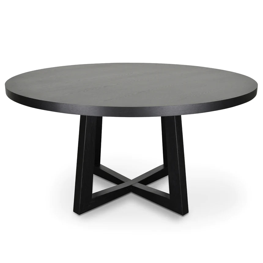 Classic Carved Wood Dining Table 150cms - Black