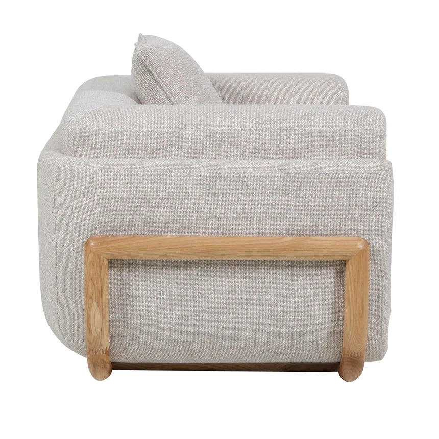 Classic Comfort Pinewood Beige Linen Armchair