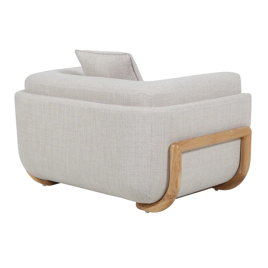 Classic Comfort Pinewood Beige Linen Armchair