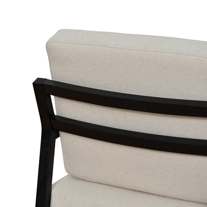 Classic Contrast Black Elm Armchair - Light Beige