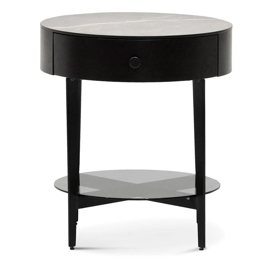 Classic Design Round Side Table 45cms - Black