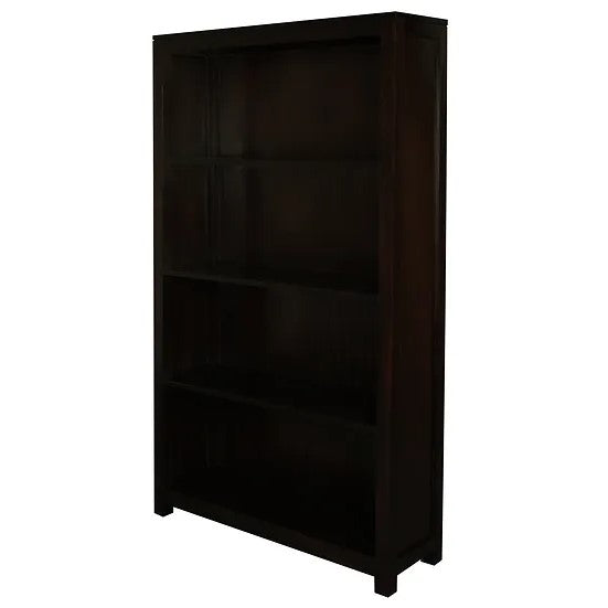 Classic Display Wooden Wide Bookcase - Dark Brown