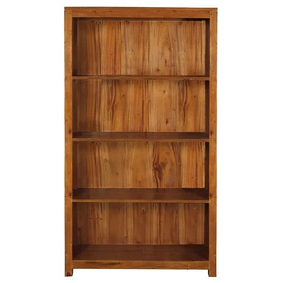 Classic Display Wooden Wide Bookcase - Light Brown