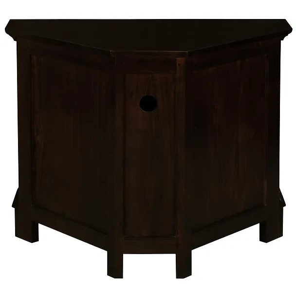 Classic Elegance 2 Door Corner TV Stand - Dark Brown