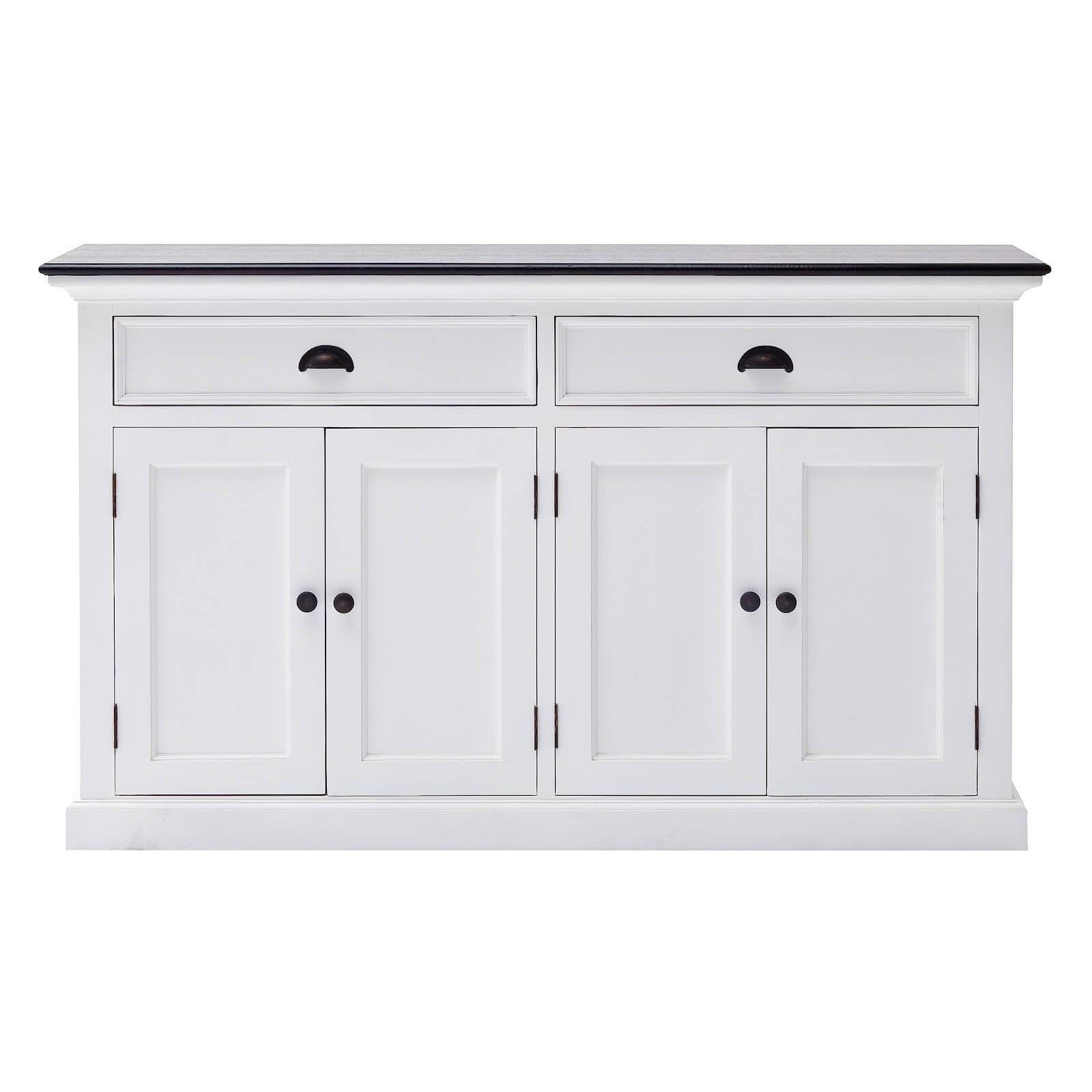 Classic Farmhouse 2 Drawers 4 Doors White W/ Black Top