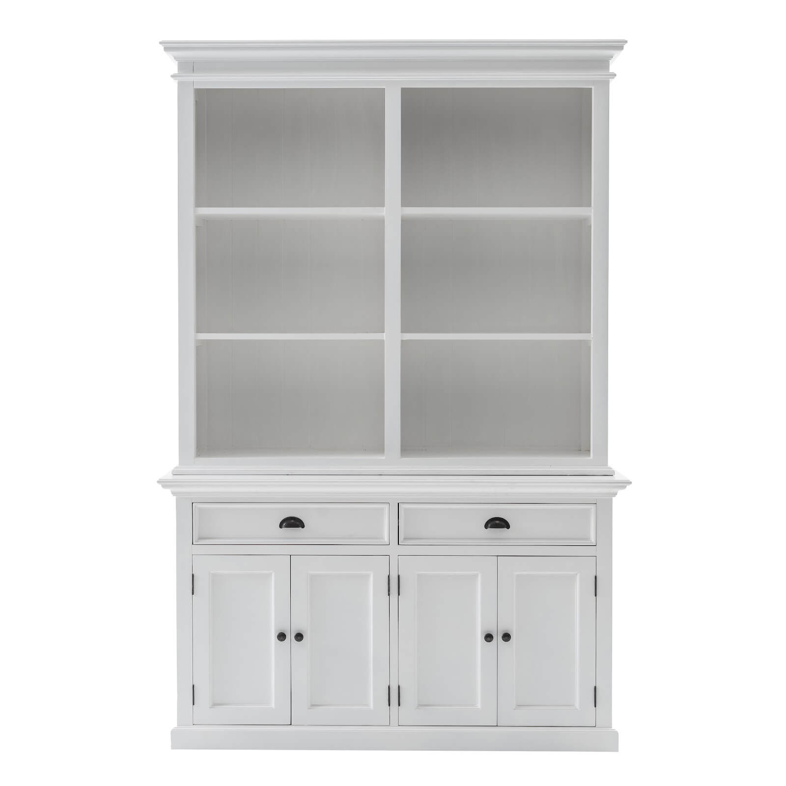 Classic Farmhouse Hutch Cabinet 2 Drawers 4 Doors & 6 Shelves