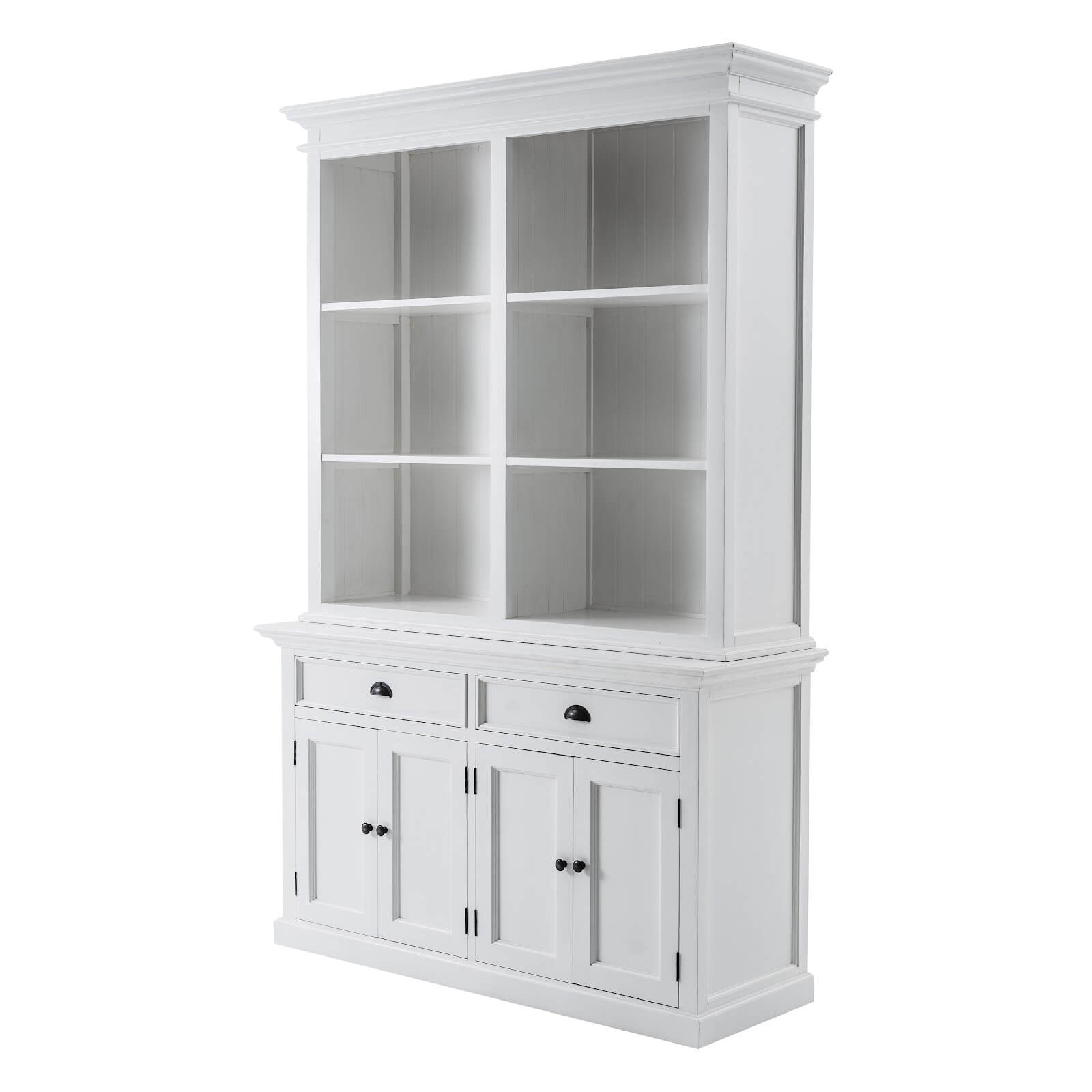 Classic Farmhouse Hutch Cabinet 2 Drawers 4 Doors & 6 Shelves