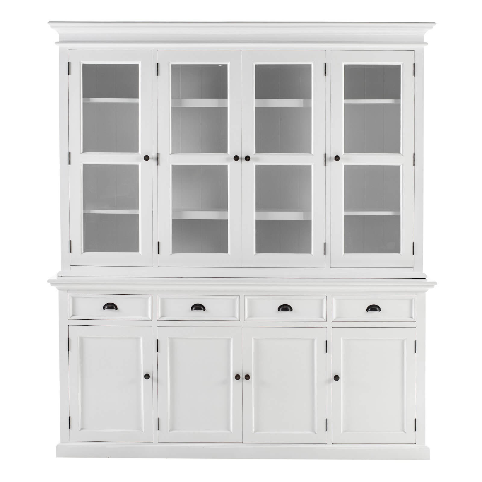 Classic Farmhouse Hutch Cabinet 2 Drawers 4 + 4 Doors & 8 Shelves