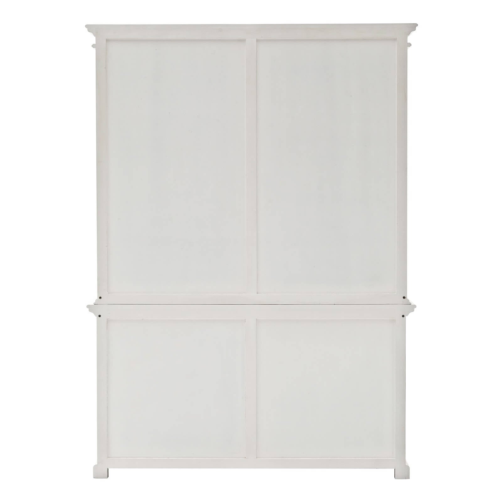 Classic Farmhouse Hutch Cabinet 2 Drawers 4 Doors & 8 Shelves White