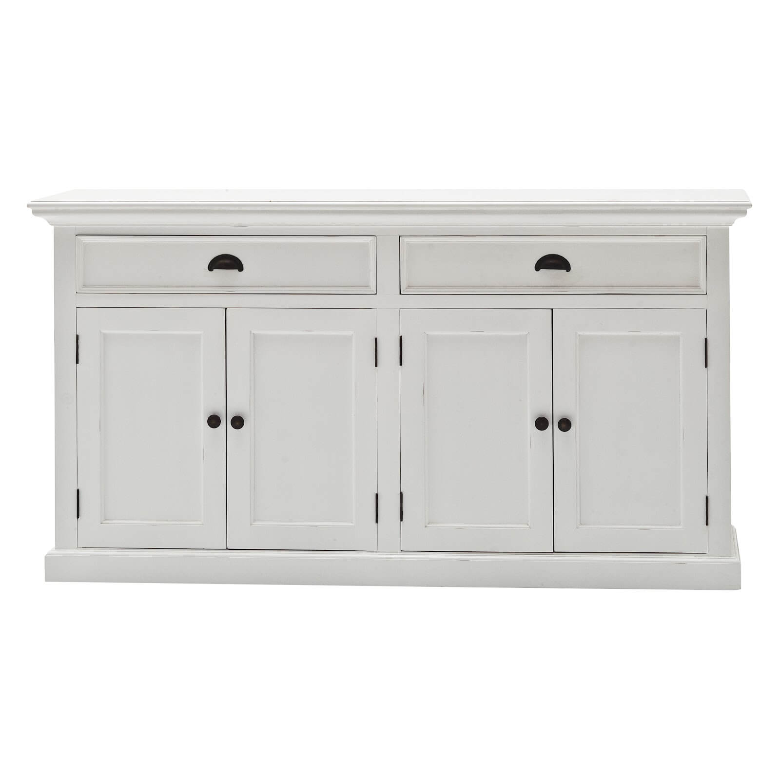 Classic Farmhouse Hutch Cabinet 2 Drawers 4 Doors & 8 Shelves White