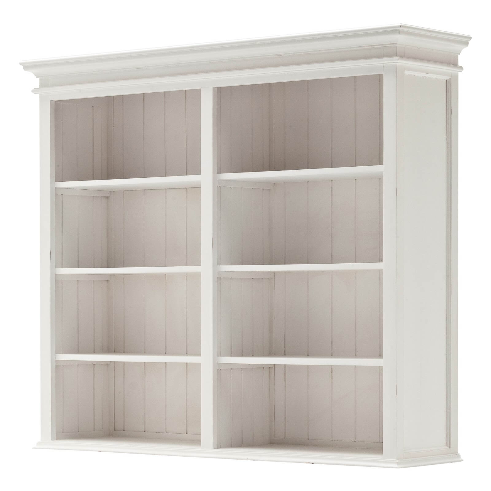 Classic Farmhouse Hutch Cabinet 2 Drawers 4 Doors & 8 Shelves White