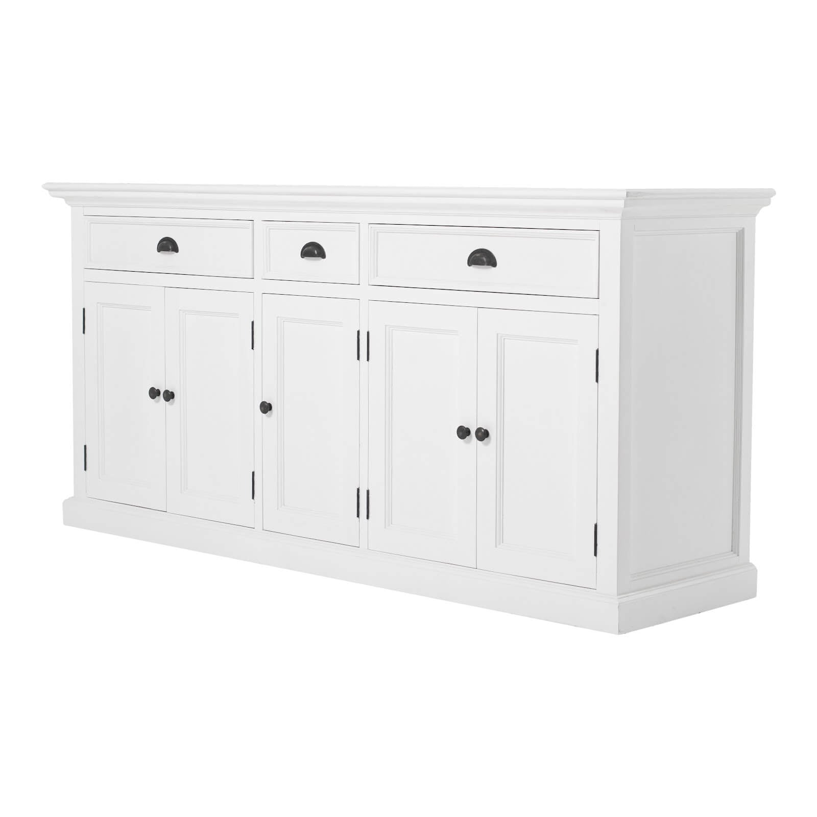 Classic Farmhouse Hutch Cabinet 3 Drawers 5 Doors & 8 Shelves