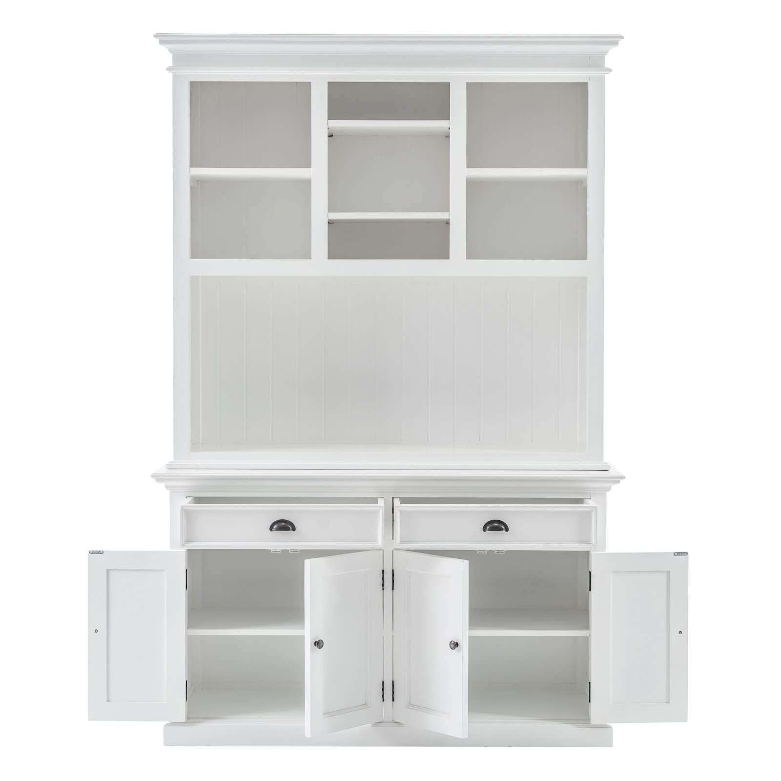 Classic Farmhouse Hutch Cabinet with 2 Adjustable Shelves