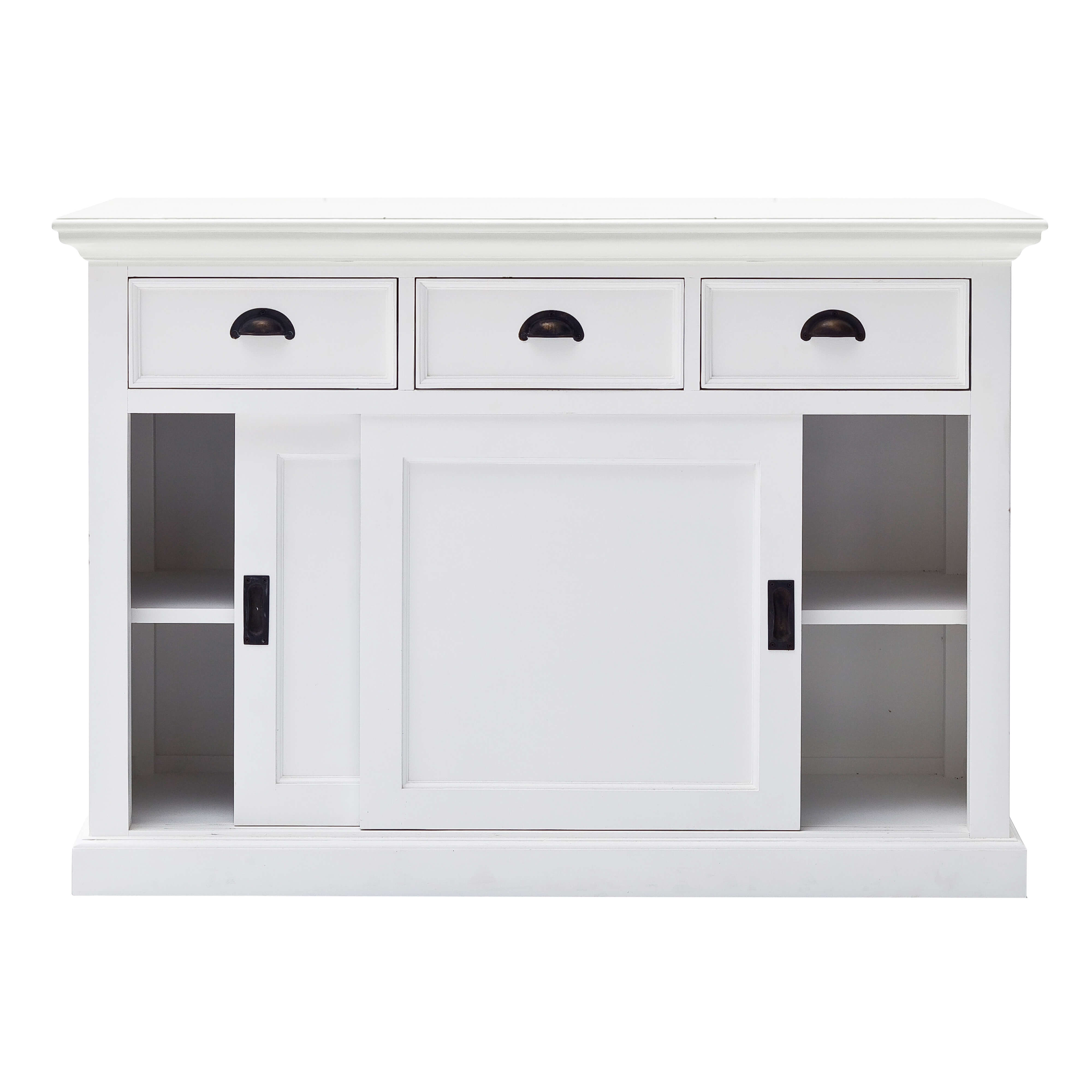 Iconic Buffet Table 3 Drawers 2 Sliding Doors White