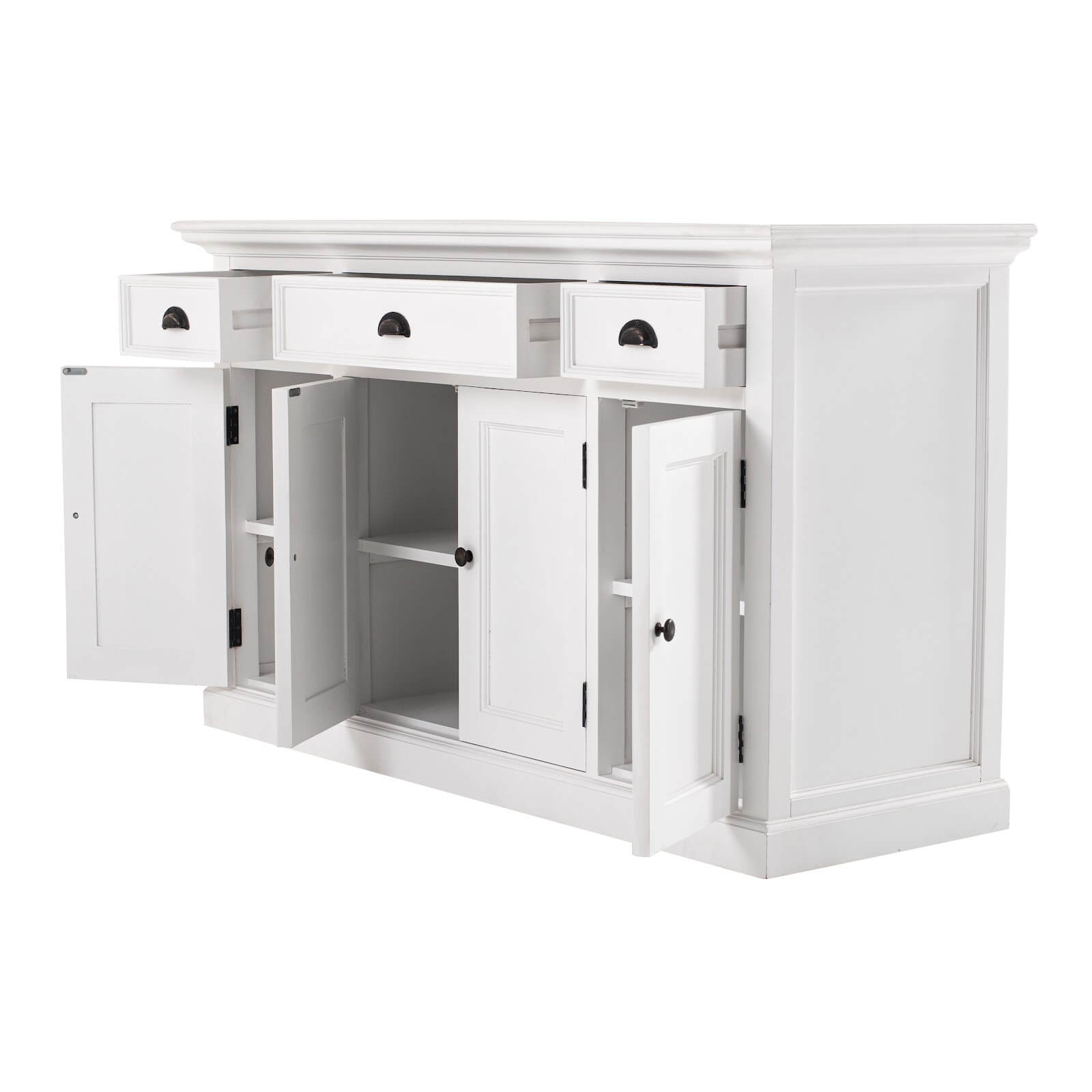 Classic Farmhouse Buffet 3 Drawers & 4 Doors White