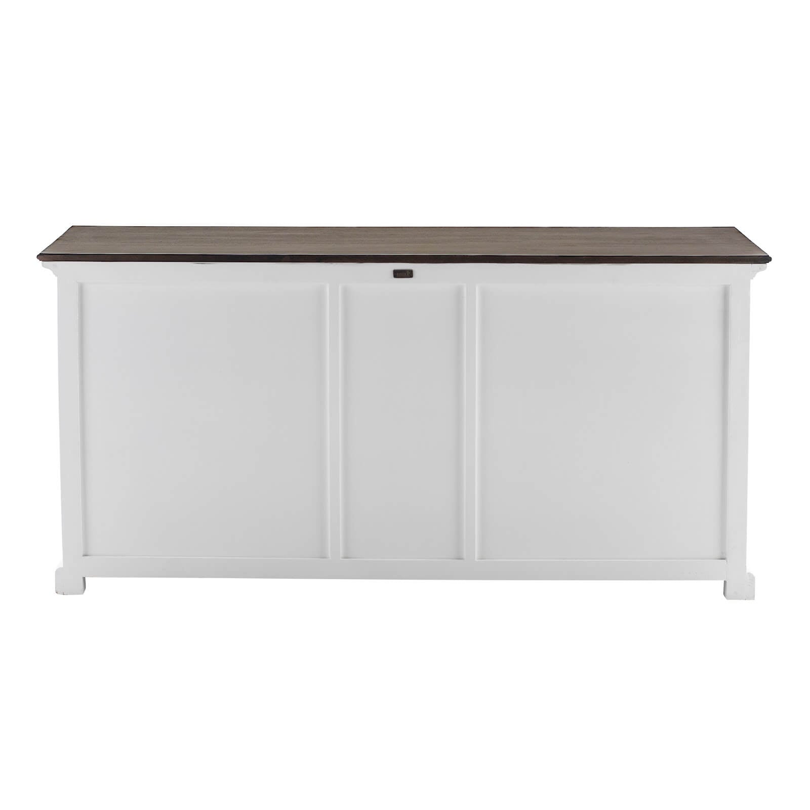 Classic Farmhouse Buffet with 3 Drawers & 5 Doors White W/ Brown Top