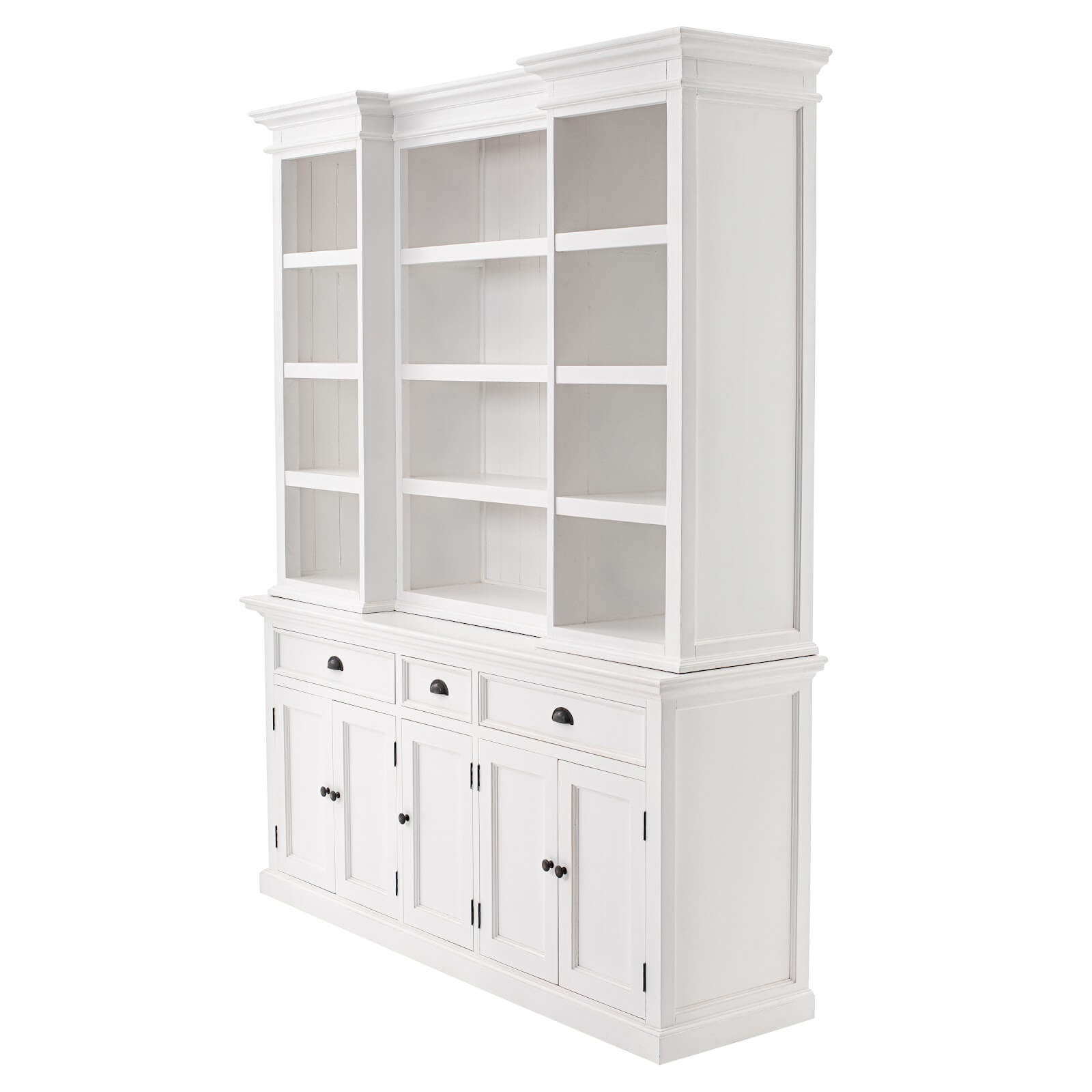 Classic Farmhouse Hutch Cabinet 3 Drawers 5 Doors 12 Shelves