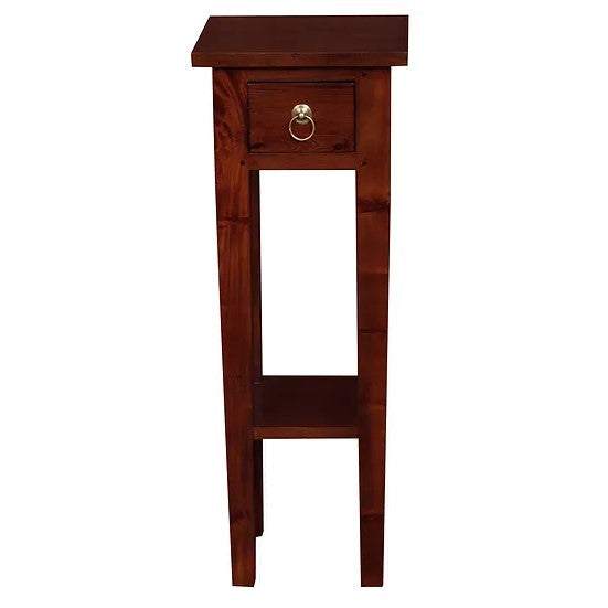 Classic Fleur 1-Drawer Straight Leg Plant Stand - Brown