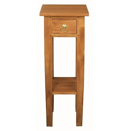 Classic Fleur 1-Drawer Straight Leg Plant Stand - Light Brown