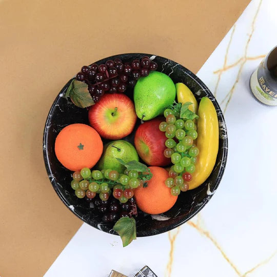 Classic Handcrafted Marble Fruit Bowl - 30cm