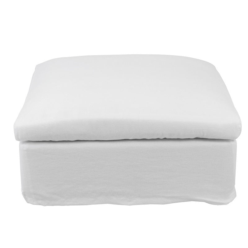 Classic Hardwood Cushioned Ottoman