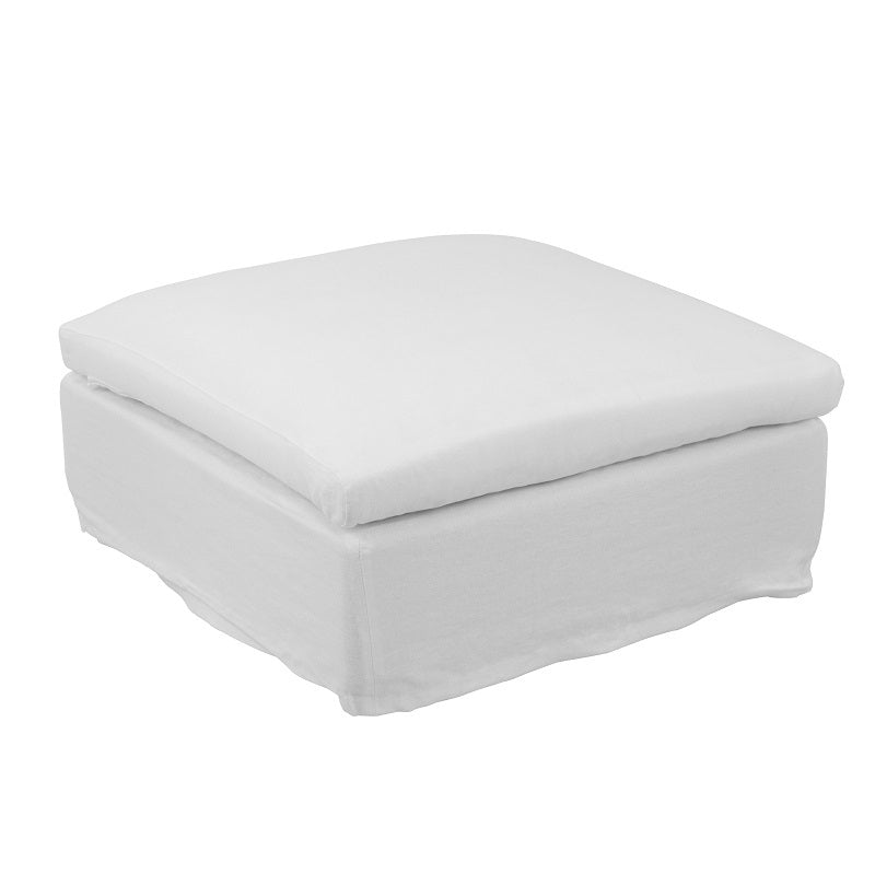 Classic Hardwood Cushioned Ottoman