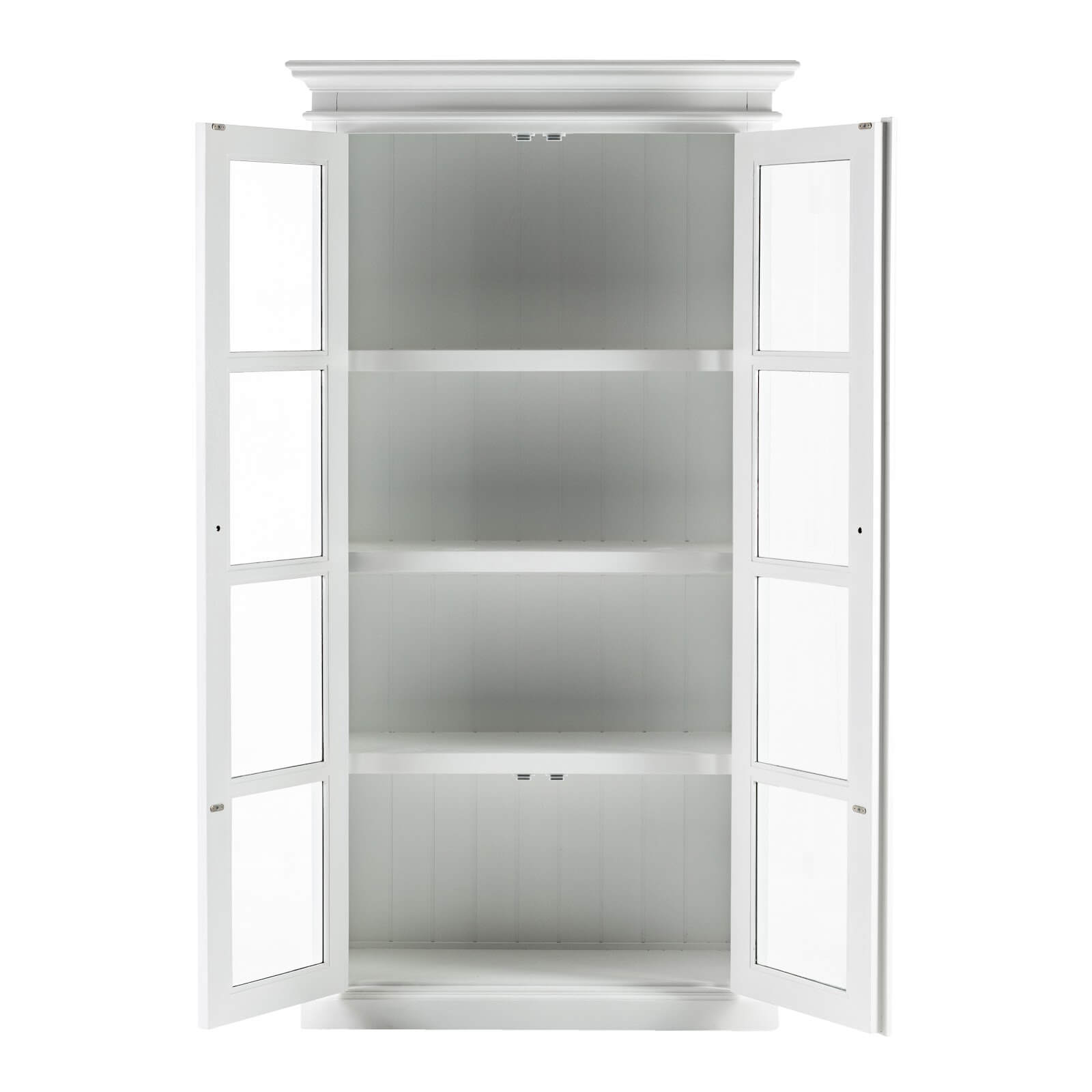 Classic Hutch Cabinet 2 Glass Doors 4 Shelves