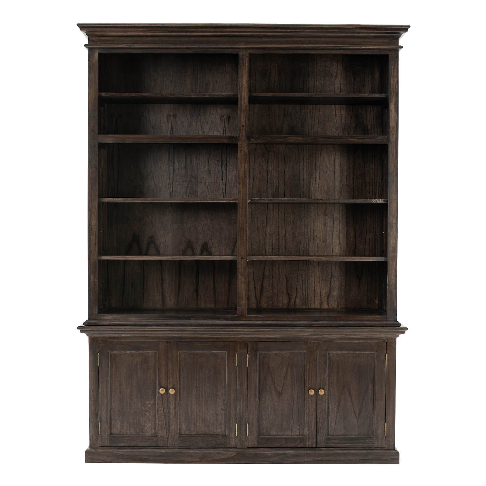 Classic Hutch Cabinet 4 Doors & 10 Shelves Black