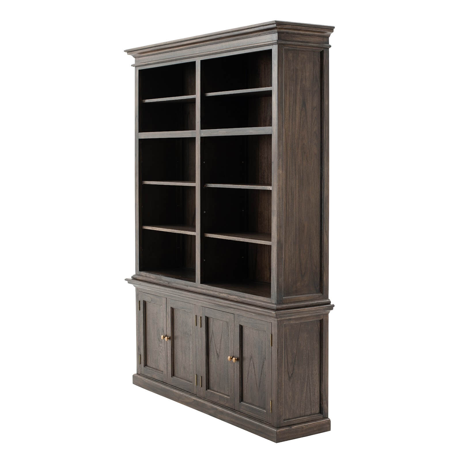 Classic Hutch Cabinet 4 Doors & 10 Shelves Black