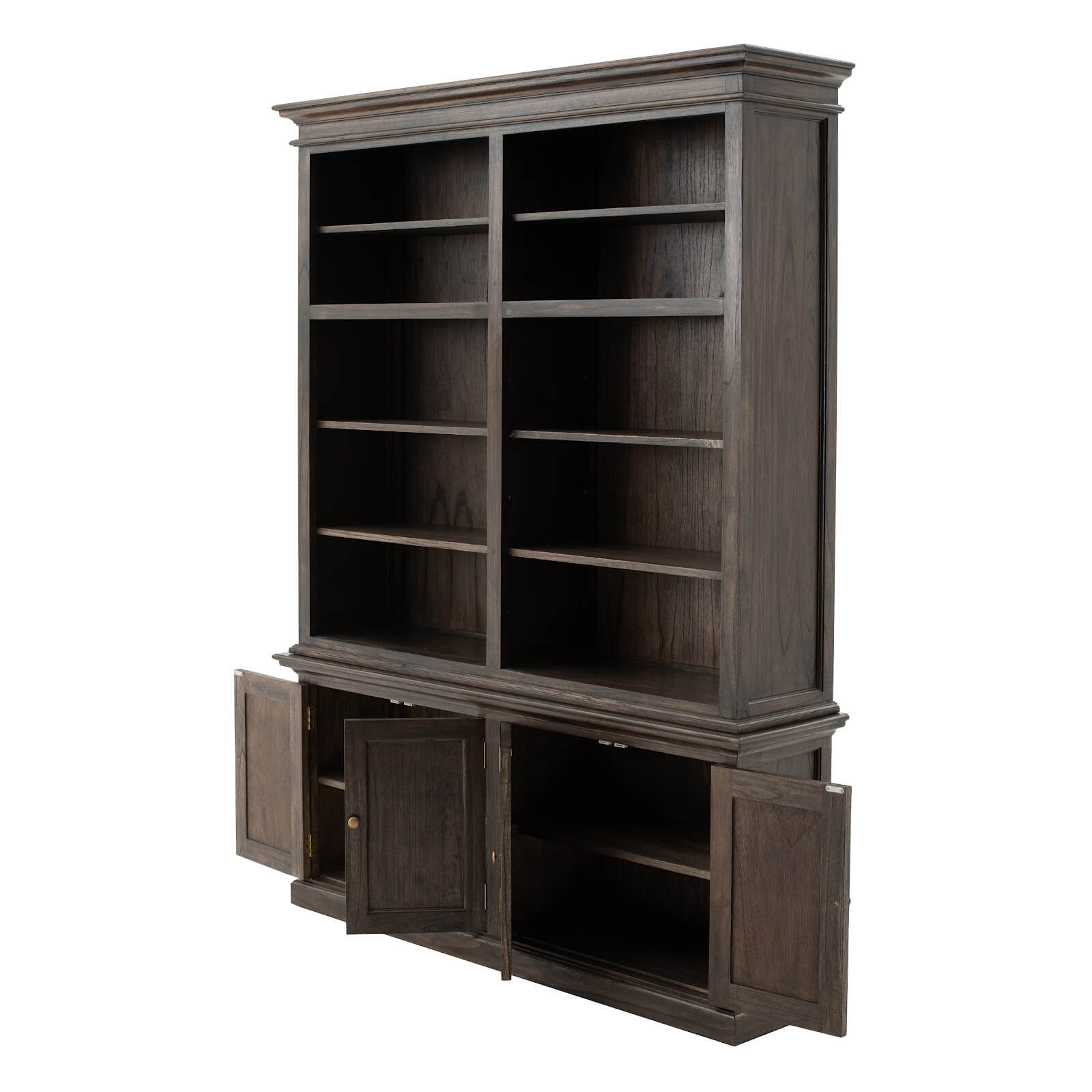 Classic Hutch Cabinet 4 Doors & 10 Shelves Black