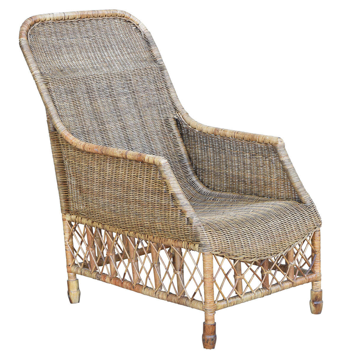 Classic Lattice Armchair - Antique Brown