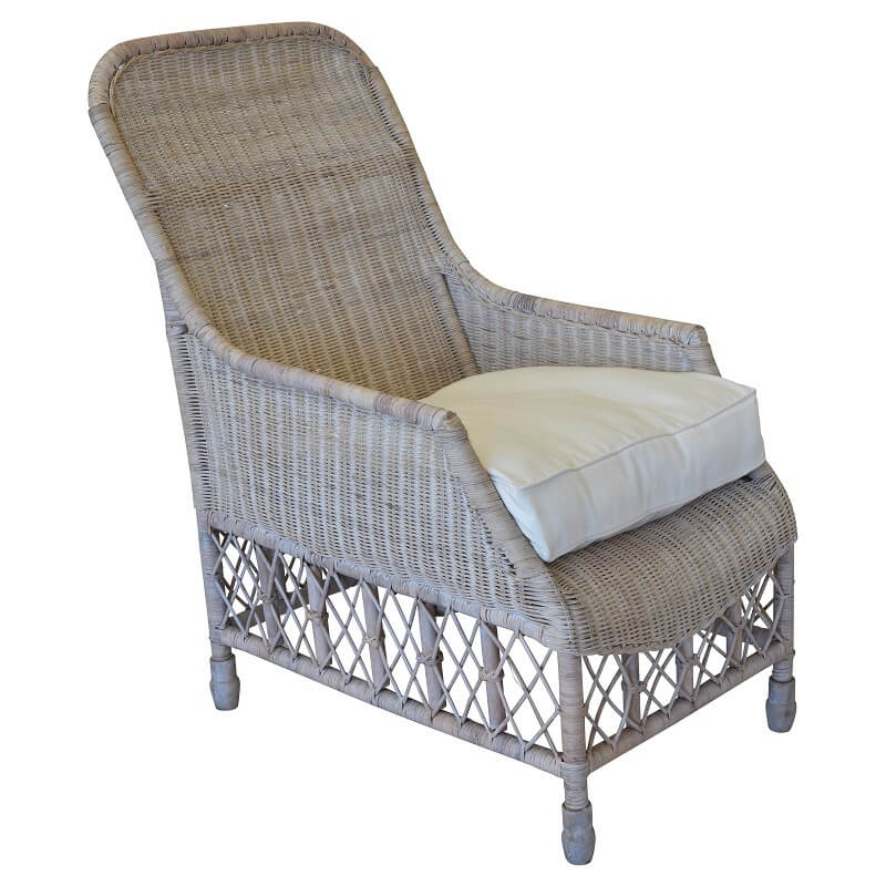 Classic Lattice Armchair - Whitewash