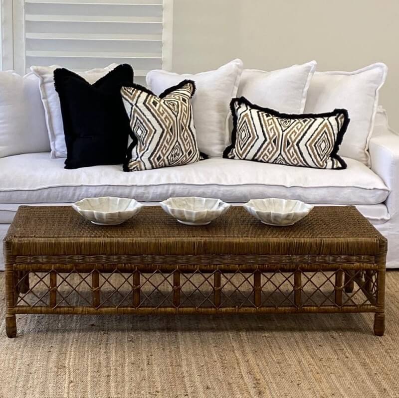 Classic Lattice Coffee Table - Antique Brown