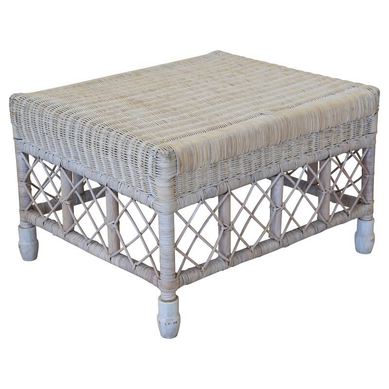 Classic Lattice Ottoman - White Wash