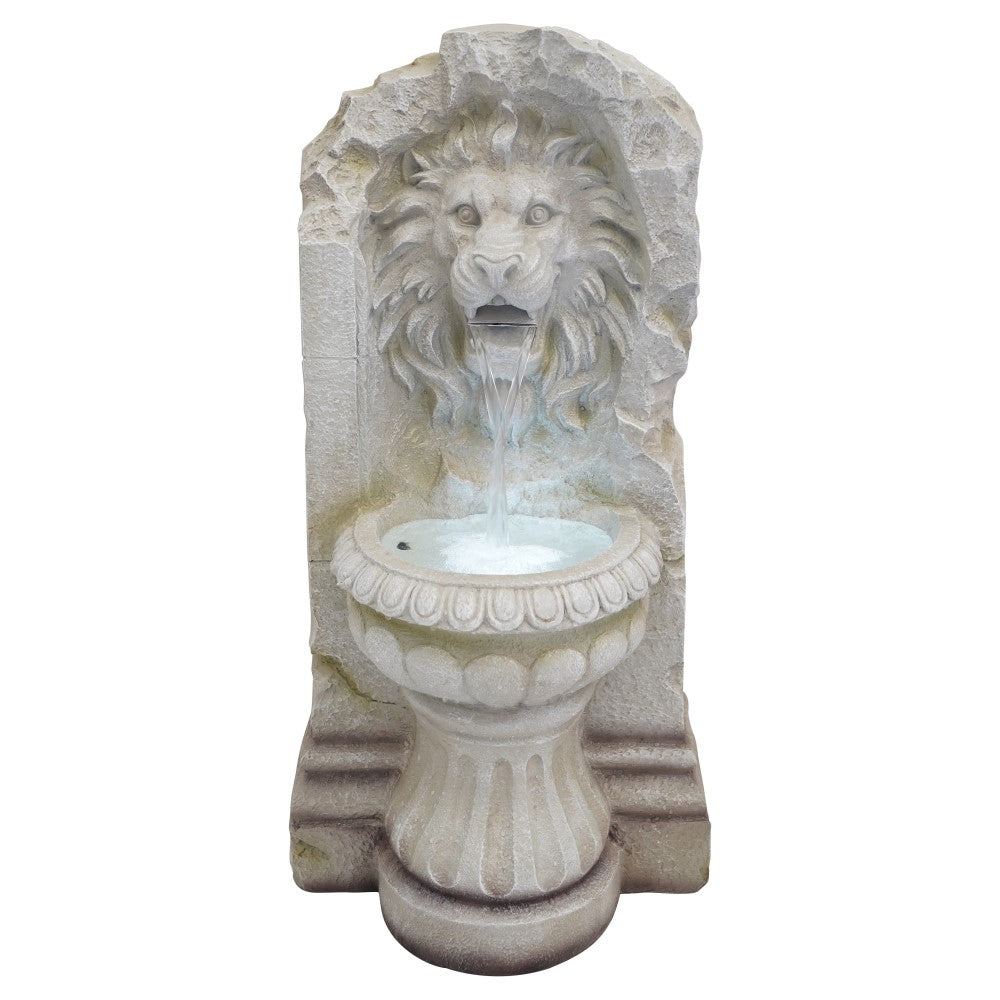 Classic Lion Artwork Outdoor Water Fountain 77cm