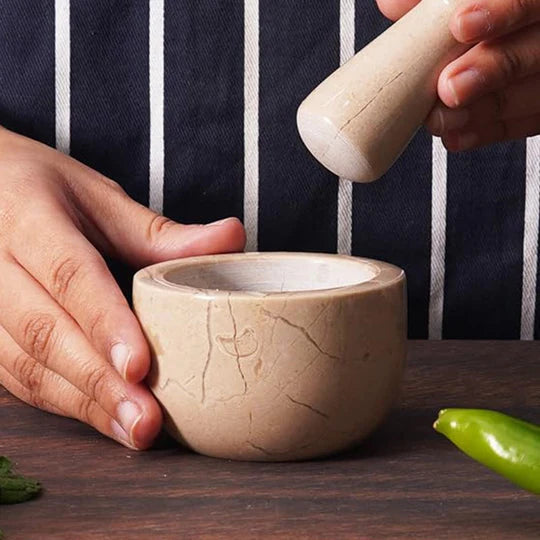 Classic Mini Mortar & Pestle Set - Beige