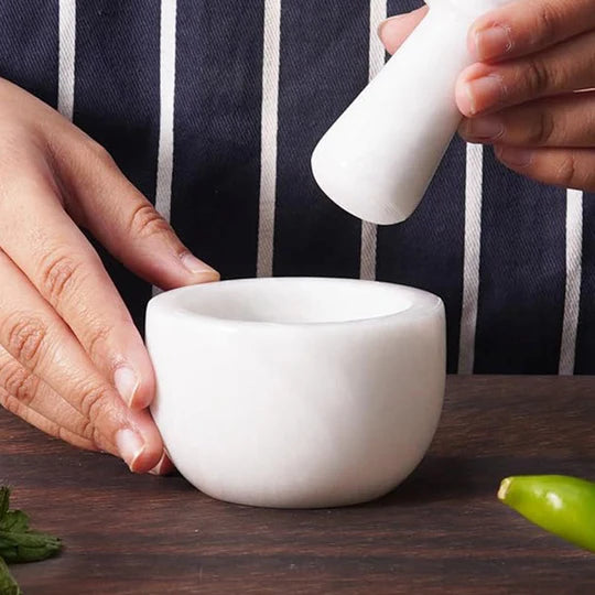 Classic Mini Mortar & Pestle Set - White