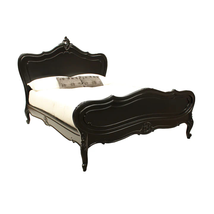 Classic Provence French King Size Bed - Black