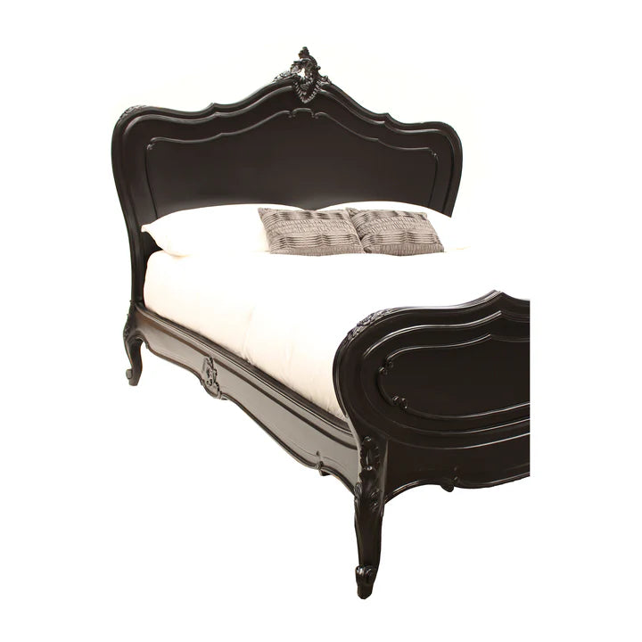 Classic Provence French King Size Bed - Black