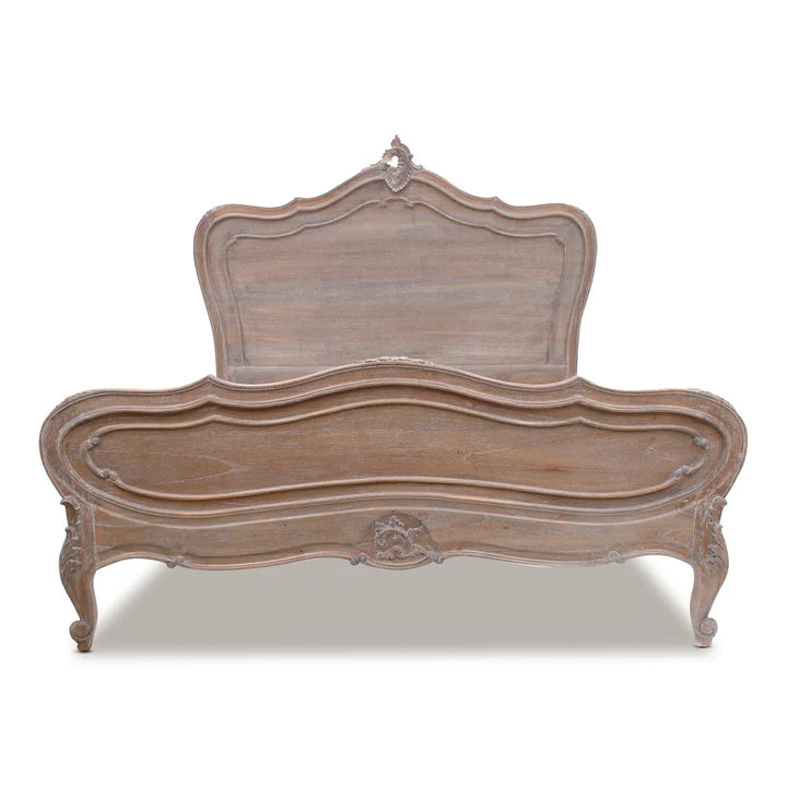 Classic Provence French King Size Bed - Weathered Oak