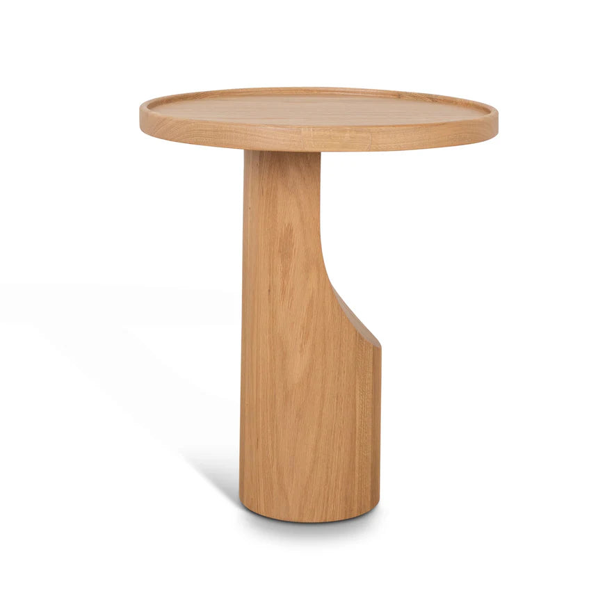 Classic Round Oak Side Table - Natural Oak