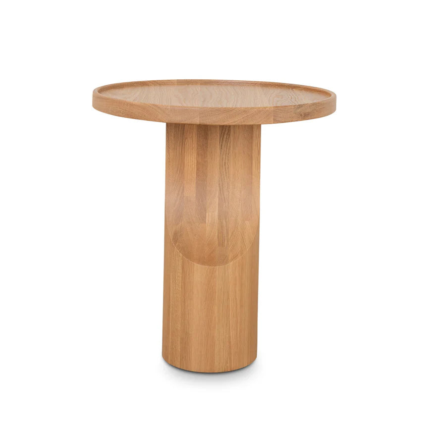 Classic Round Oak Side Table - Natural Oak