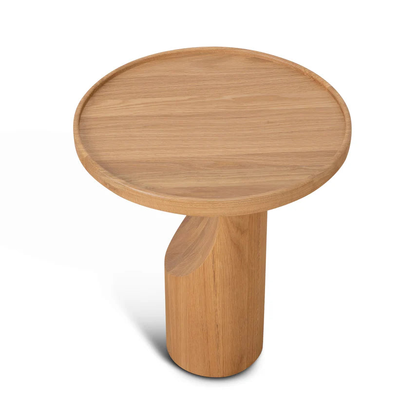 Classic Round Oak Side Table - Natural Oak