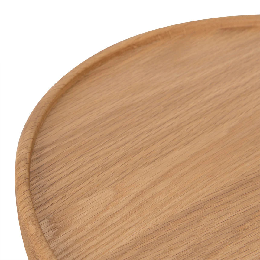 Classic Round Oak Side Table - Natural Oak