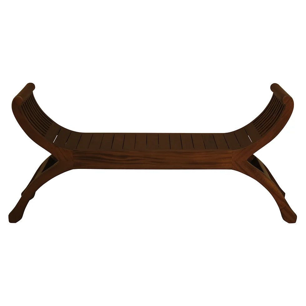 Classic Solid Timber Double Seater Bench - Brown