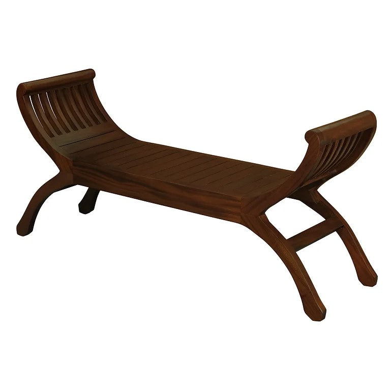 Classic Solid Timber Double Seater Bench - Brown