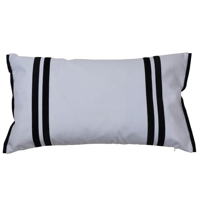 Classic Striped 35x60cm Cushion Cover - Black