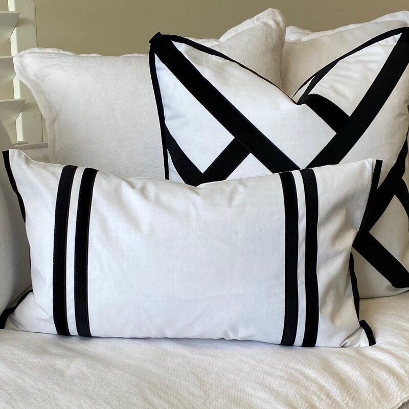 Classic Striped 35x60cm Cushion Cover - Black