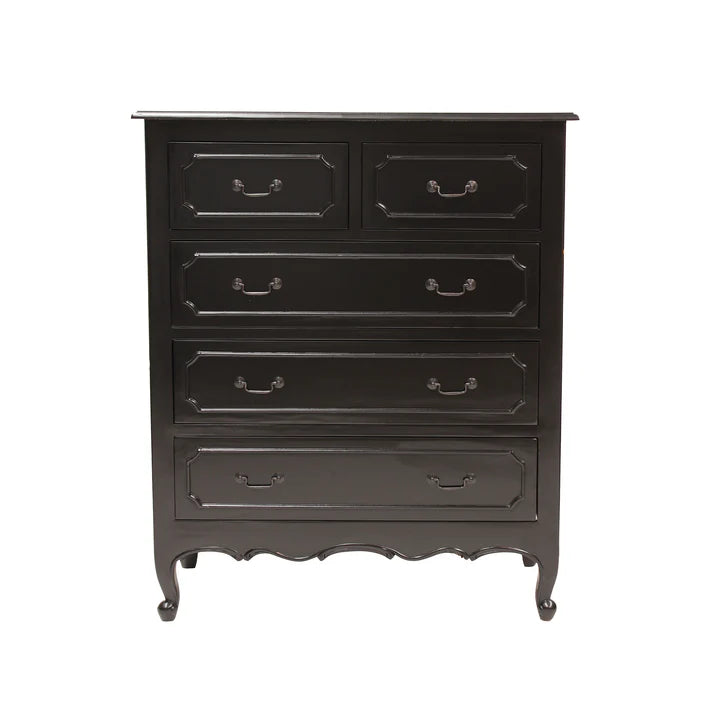 Classic Style Provence Chest of Drawers - Black